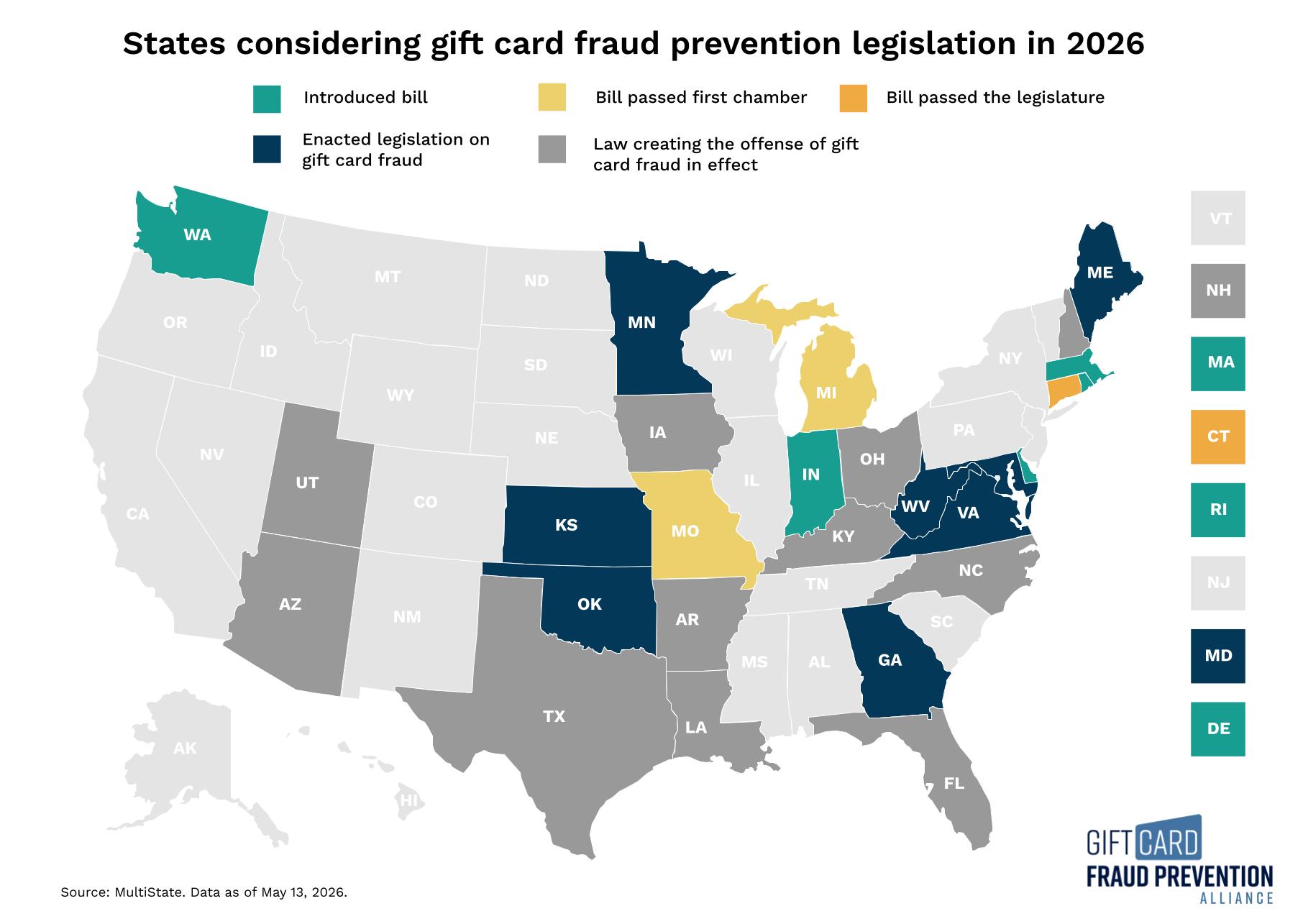 5.13 GCFPA _ 2026 Legislative Activity Map - For RILA Website