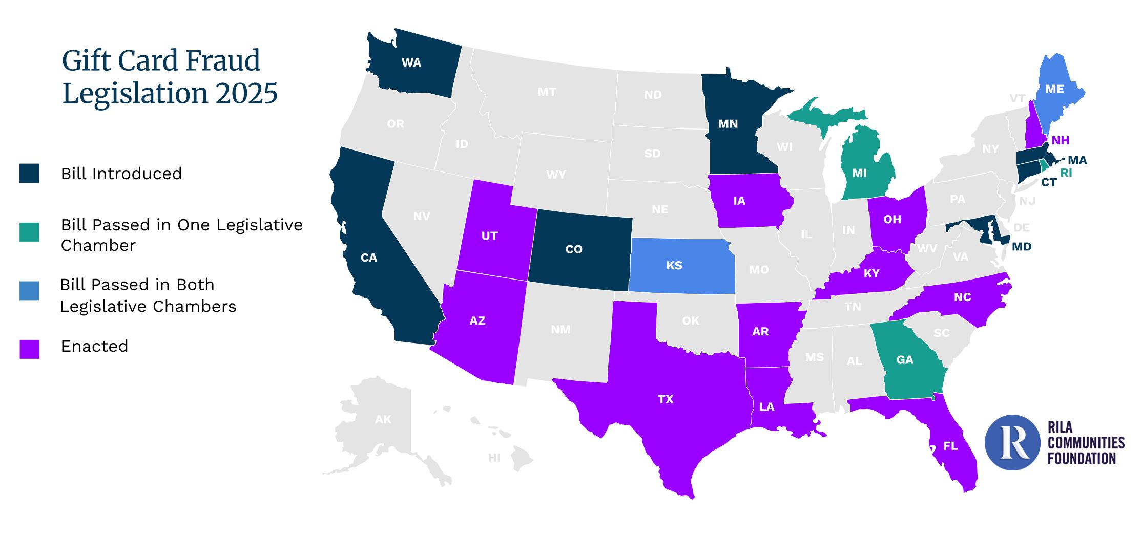 Gift Card Legislation Map 9.18.2025 Gift Card Legislation Map 9.18.2025